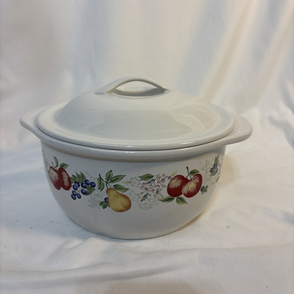 Vtg Corelle Coordinates Stoneware Chutney 1.5 qt Covered Casserole Serving Dish